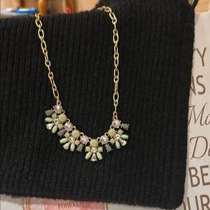 Glamorous Green and Gold Floral Necklace